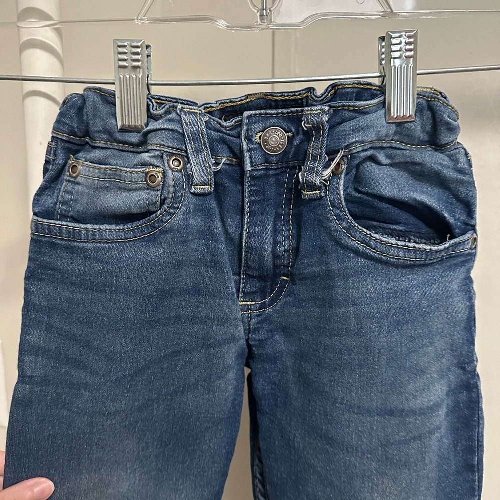 Lee Dark Wash Slim Fit Tapered Leg Denim Jeans Boys Size 6 - adjustable waist - Picture 4 of 8